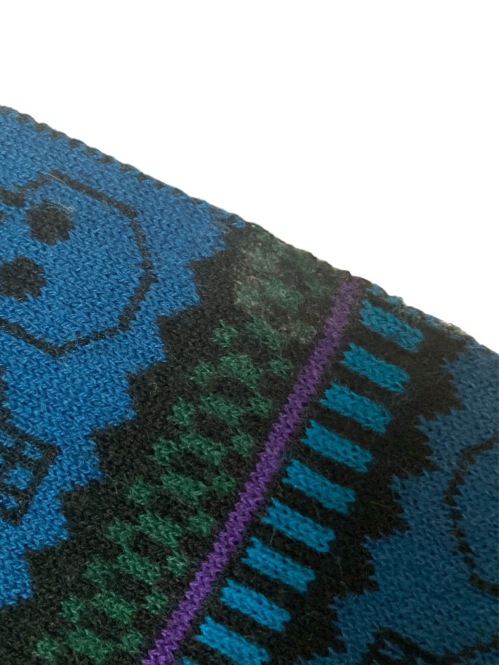 H&M Skull All Over Pattern Unisex Multi Colored Thin Acrylic Knit Fashion Scarf - Picture 9 of 13